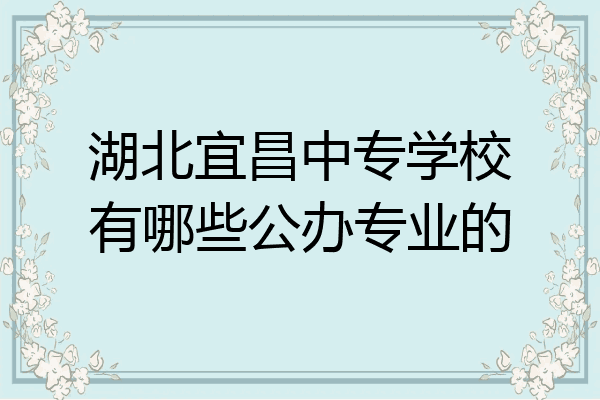 湖北宜昌中专学校有哪些公办专业的