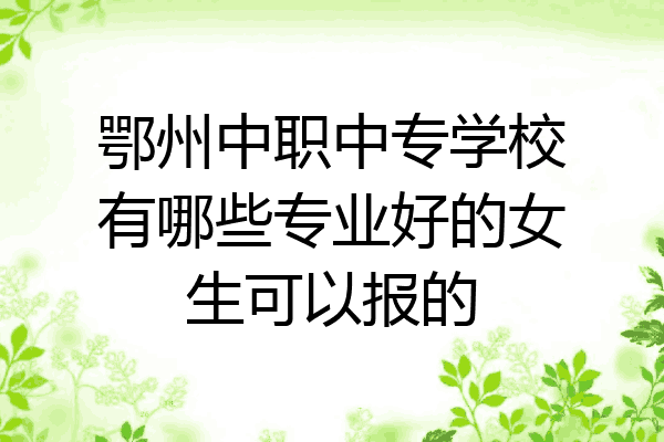鄂州中职中专学校有哪些专业好的女生可以报的