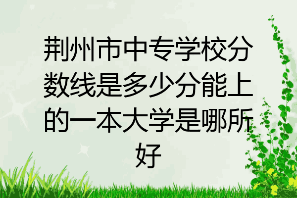 荆州市中专学校分数线是多少分能上的一本大学是哪所好