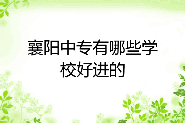 襄阳中专有哪些学校好进的