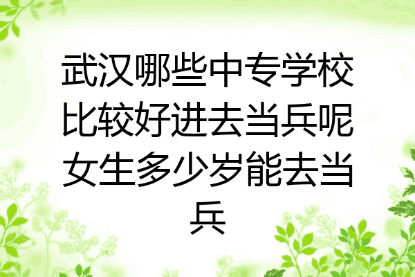 武汉哪些中专学校比较好进去当兵呢女生多少岁能去当兵