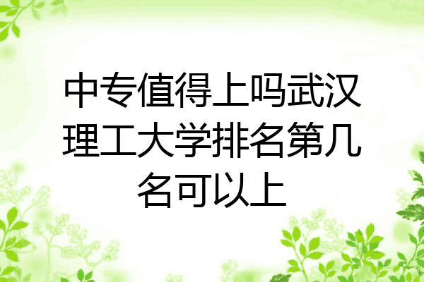 中专值得上吗武汉理工大学排名第几名可以上