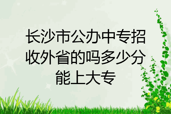 长沙市公办中专招收外省的吗多少分能上大专