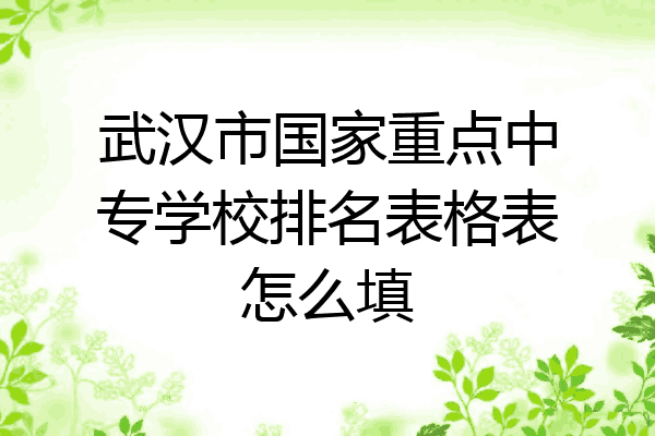 武汉市国家重点中专学校排名表格表怎么填