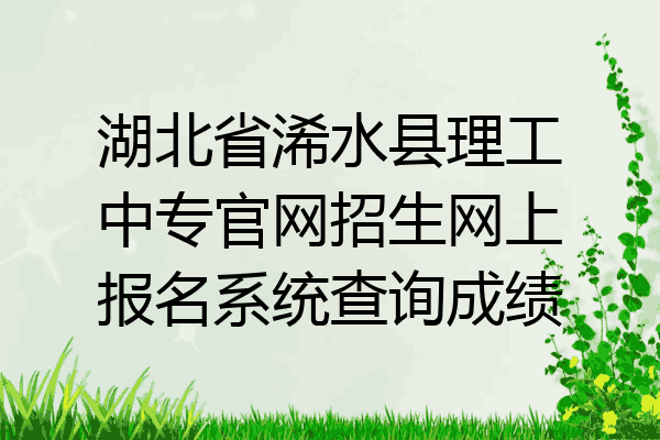 湖北省浠水县理工中专官网招生网上报名系统查询成绩