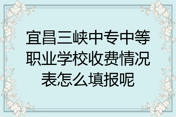 宜昌三峡中专中等职业学校收费情况表怎么填报呢