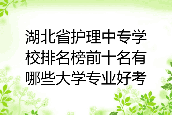 湖北省护理中专学校排名榜前十名有哪些大学专业好考