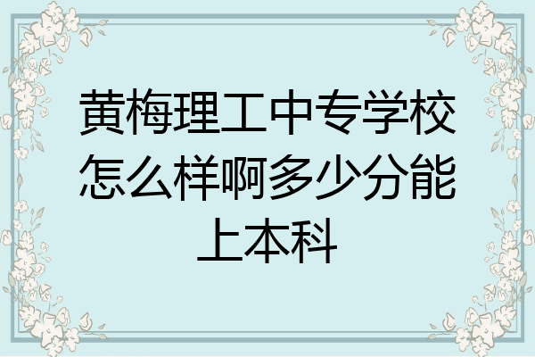 黄梅理工中专学校怎么样啊多少分能上本科