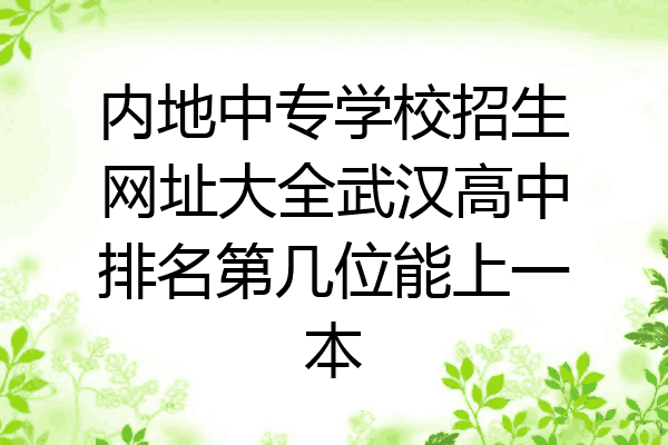 内地中专学校招生网址大全武汉高中排名第几位能上一本
