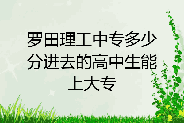 罗田理工中专多少分进去的高中生能上大专
