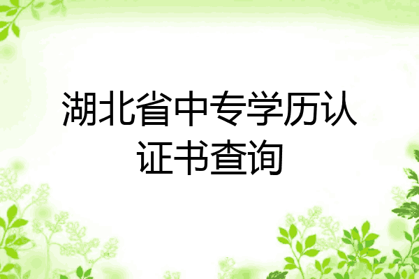 湖北省中专学历认证书查询