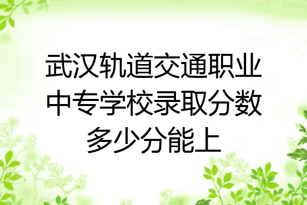 武汉轨道交通职业中专学校录取分数多少分能上