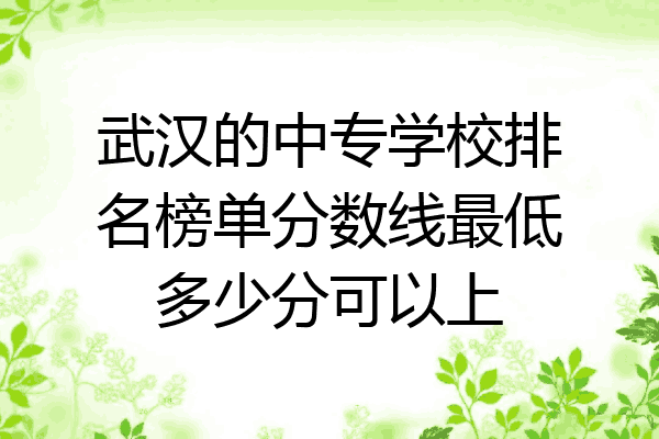 武汉的中专学校排名榜单分数线最低多少分可以上