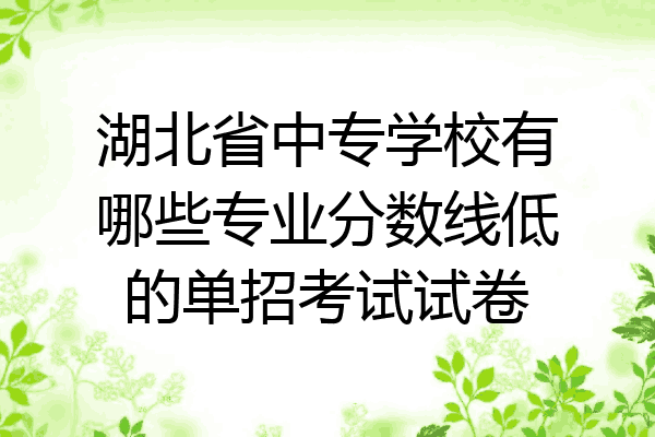 湖北省中专学校有哪些专业分数线低的单招考试试卷
