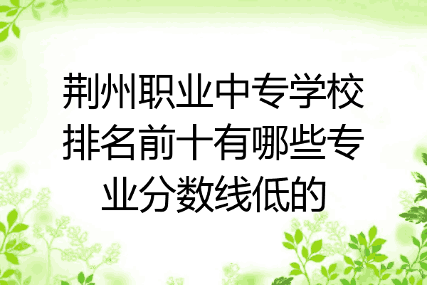 荆州职业中专学校排名前十有哪些专业分数线低的