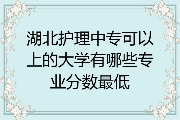 湖北护理中专可以上的大学有哪些专业分数最低