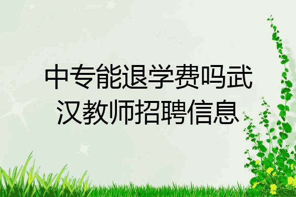 中专能退学费吗武汉教师招聘信息