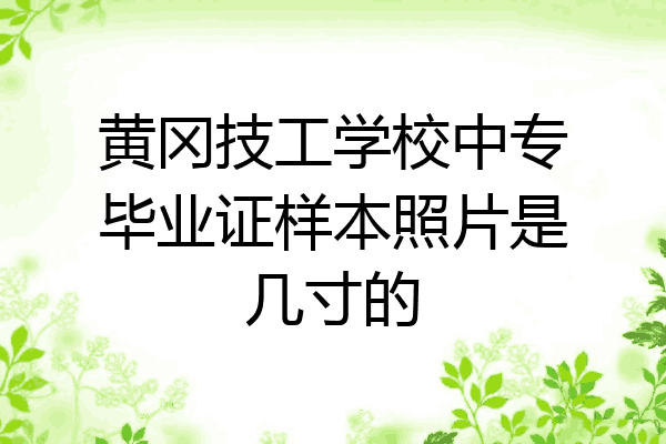 黄冈技工学校中专毕业证样本照片是几寸的
