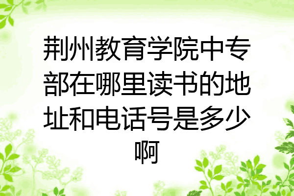 荆州教育学院中专部在哪里读书的地址和电话号是多少啊