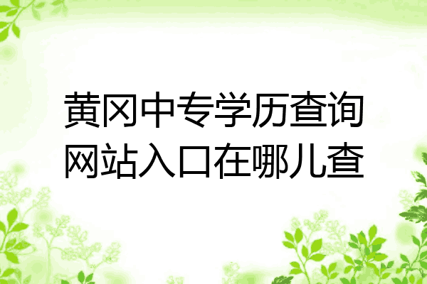 黄冈中专学历查询网站入口在哪儿查