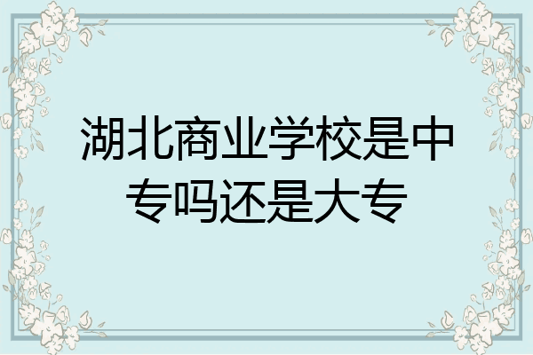 湖北商业学校是中专吗还是大专