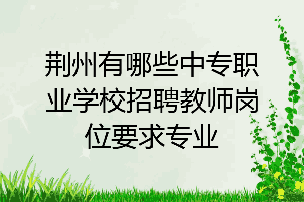 荆州有哪些中专职业学校招聘教师岗位要求专业