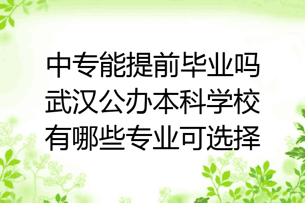 中专能提前毕业吗武汉公办本科学校有哪些专业可选择