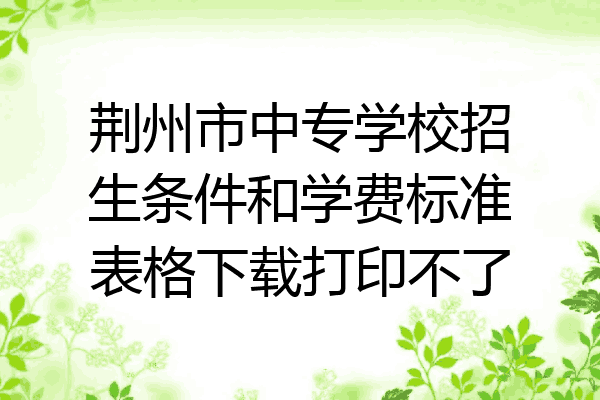 荆州市中专学校招生条件和学费标准表格下载打印不了