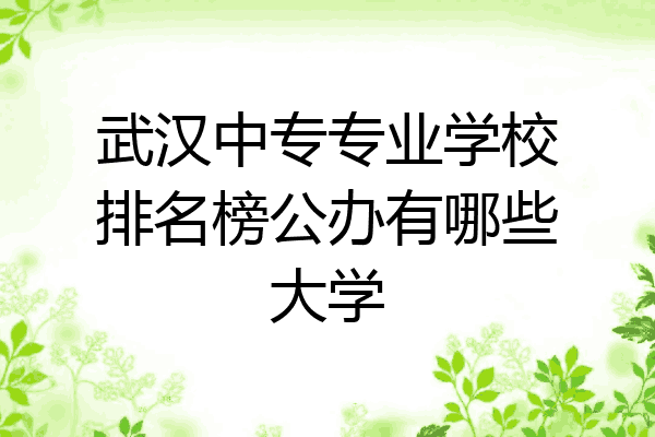 武汉中专专业学校排名榜公办有哪些大学