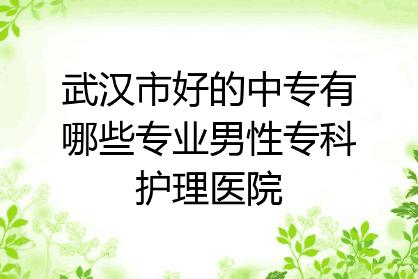 武汉市好的中专有哪些专业男性专科护理医院