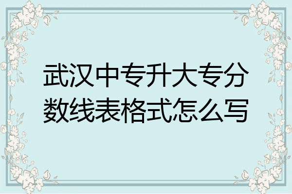 武汉中专升大专分数线表格式怎么写