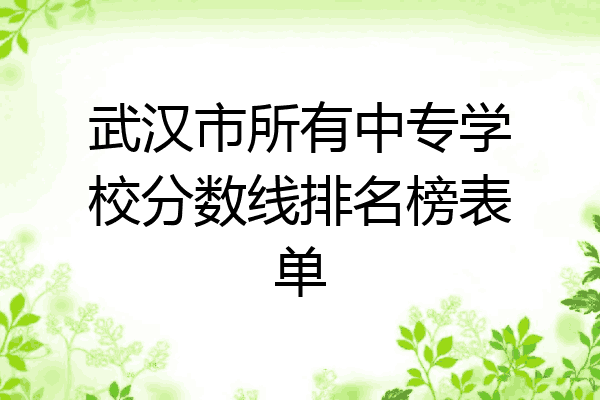 武汉市所有中专学校分数线排名榜表单