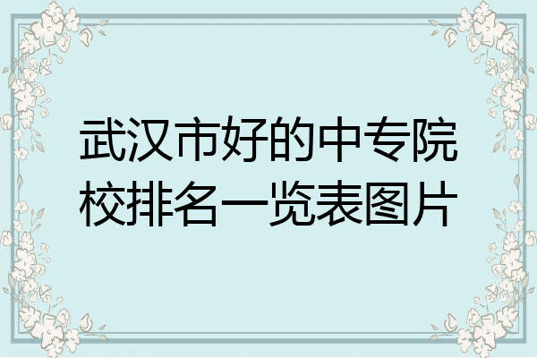 武汉市好的中专院校排名一览表图片