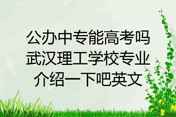 公办中专能高考吗武汉理工学校专业介绍一下吧英文