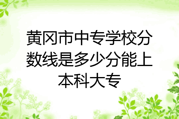 黄冈市中专学校分数线是多少分能上本科大专
