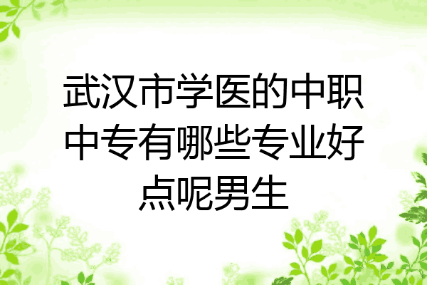武汉市学医的中职中专有哪些专业好点呢男生
