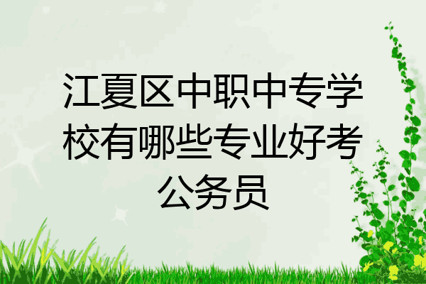 江夏区中职中专学校有哪些专业好考公务员