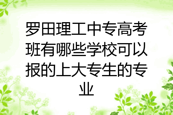 罗田理工中专高考班有哪些学校可以报的上大专生的专业