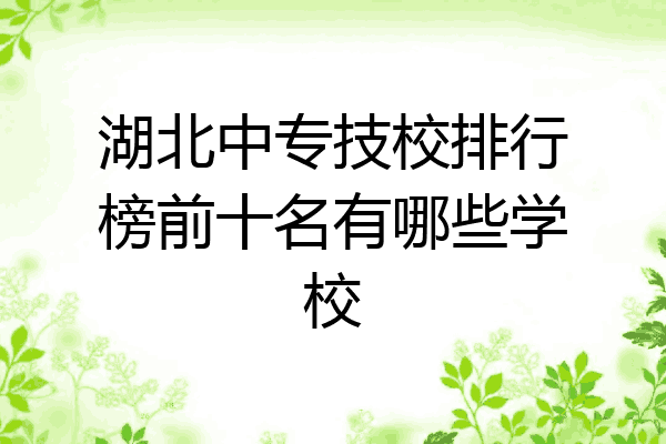 湖北中专技校排行榜前十名有哪些学校