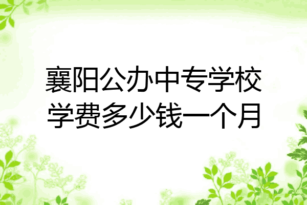 襄阳公办中专学校学费多少钱一个月