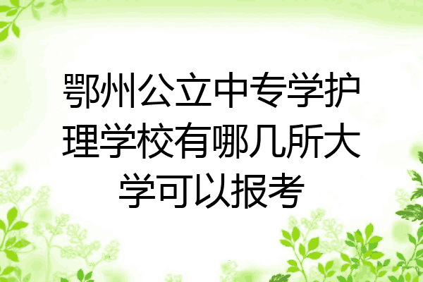 鄂州公立中专学护理学校有哪几所大学可以报考