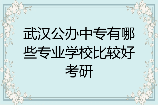 武汉公办中专有哪些专业学校比较好考研