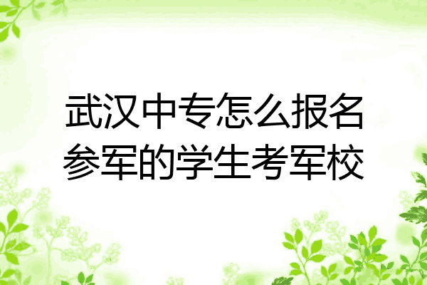 武汉中专怎么报名参军的学生考军校