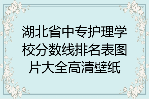 湖北省中专护理学校分数线排名表图片大全高清壁纸