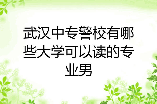 武汉中专警校有哪些大学可以读的专业男