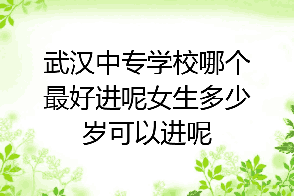 武汉中专学校哪个最好进呢女生多少岁可以进呢