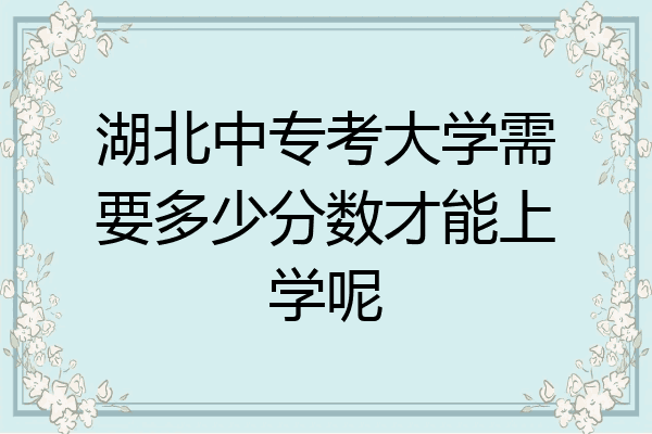 湖北中专考大学需要多少分数才能上学呢