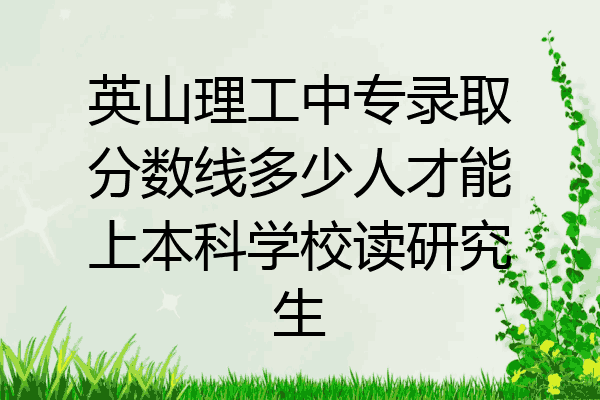 英山理工中专录取分数线多少人才能上本科学校读研究生