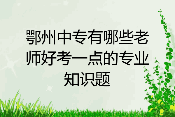 鄂州中专有哪些老师好考一点的专业知识题