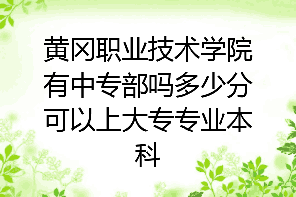 黄冈职业技术学院有中专部吗多少分可以上大专专业本科